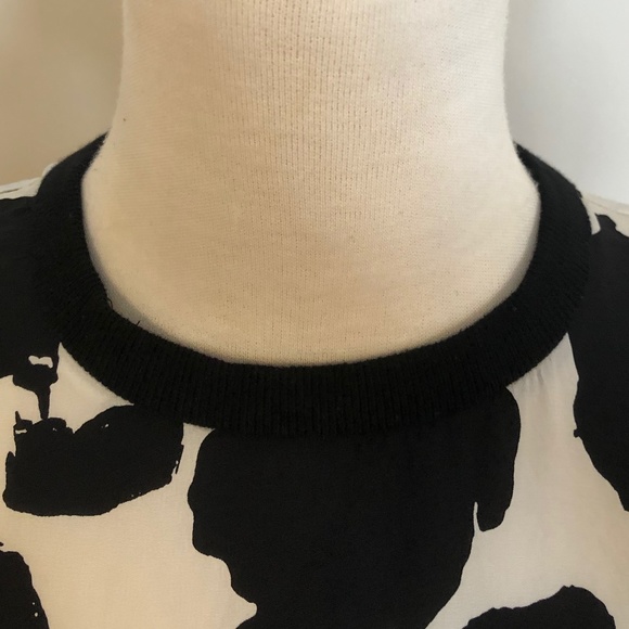 Like-New Derek Lam Black/White Floral Silk Dress - Picture 4 of 9